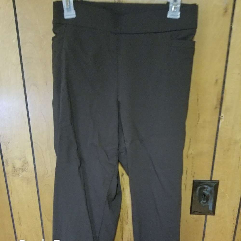 Dark brown work pants,  stretchy waist band